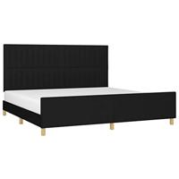 Bedframe zonder matras stof zwart 200x200 cm - thumbnail