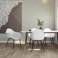 Eetkamerstoelen 4 st PP wit - thumbnail