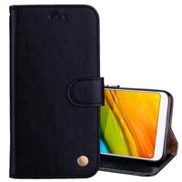 Voor Xiaomi Redmi 5 olie Wax textuur horizontale Flip lederen draagtas met houder & kaartsleuven & Wallet(Black) - thumbnail