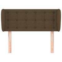 Hoofdbord met randen 103x23x118/128 cm stof donkerbruin - thumbnail