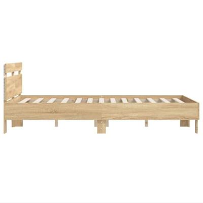 Bedframe met hoofdeinde en LED sonoma eikenkleurig 120x190 cm
