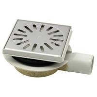 Doucheput Aquaberg ABS Vloerput ABS Opzetstuk Bezand RVS Rooster Zijuitlaat 50mm Verstelbaar 146x146mm PPC Reukafsluiter Reukslot 32mm - thumbnail