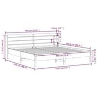 Bedframe zonder matras massief grenenhout wit 180x200 cm - thumbnail