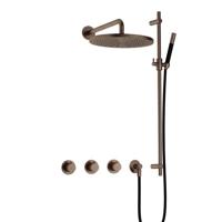 Hotbath Cobber - CB7067 - Inbouw Regendoucheset - Verouderd Messing - 2 Stopkranen - Thermostatisch - Wandarm 40 cm - Hoofddouche 300 mm - Staafhanddouche - Glijstang 900 mm - met M106 - Waterbesparend - thumbnail