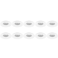 Spot Armatuur 10 Pack - Pragmi Rodos Pro - GU10 Inbouwspot - Rond - Wit - Aluminium - Ø93mm - thumbnail