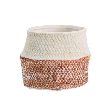 Bloempot Mark - rood/wit - 10xØ11,5 cm