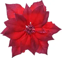 Everlands kunstbloem poinsettia 24cm rood - thumbnail