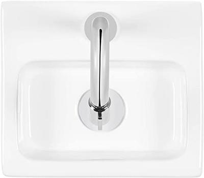 Saqu Mini fonteinset met chromen kraan glanzend wit keramiek