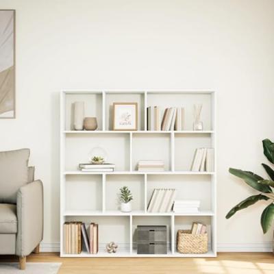 Boekenkast 132x29x141,5 cm bewerkt hout wit