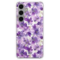 Samsung Galaxy S24 shockproof hoesje - Floral violet - thumbnail