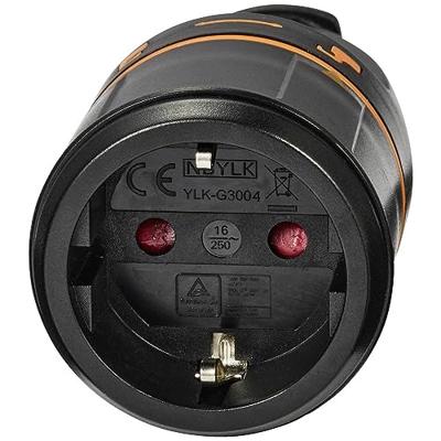 Sygonix SY-5597566 Koppeling met randaarde Kunststof Vergrendelbaar 250 V/AC Zwart, Oranje