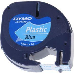 Dymo LetraTAG tape 12 mm, plastic blauw