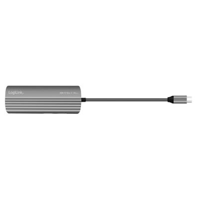 LogiLink UA0413 USB 3.2 Gen 2-hub 4 poorten Met aluminium behuizing, Met snellaadpoort Space grijs LogiLink UA0413 USB 3.2 Gen 2-hub 4 poorten Met aluminium behuizing, Met snellaadpoort Space grijs