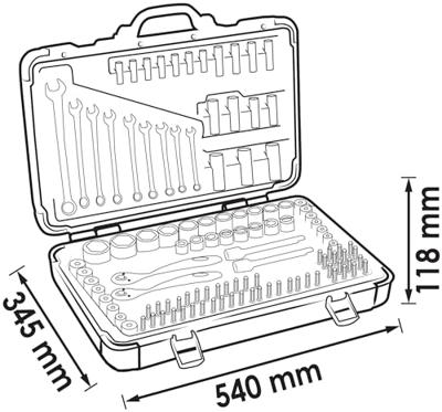 Vigor V3277N V3277N Dopsleutelset 212-delig