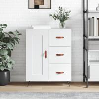 Dressoir 69,5x34x90 cm bewerkt hout wit - thumbnail