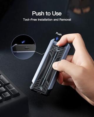 Inateck FE2024 SDD-behuizing Zwart, Grijs M.2