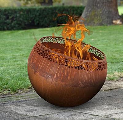 Esschert Design vuurplaats bolvormig spikkels roestkleurig