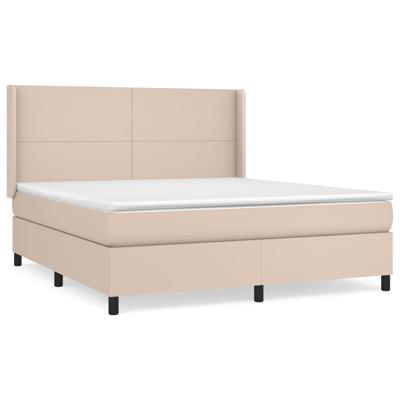 Boxspring met matras kunstleer cappuccinokleurig 180x200 cm - thumbnail