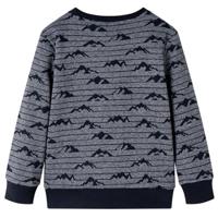 Kindertrui met heuvelprint 92 gemleerd marineblauw - thumbnail
