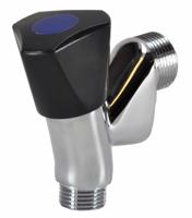 Wasmachine Beluchterkraan 1/2"X3/4" Zwarte Knop Aqua Splash - thumbnail