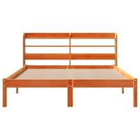 Bedframe met hoofdbord grenenhout wasbruin 140x200 cm - thumbnail