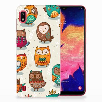 Samsung Galaxy A10 | TPU Hoesje | Vrolijke Uilen Samsung Galaxy A10 | TPU Hoesje | Vrolijke Uilen