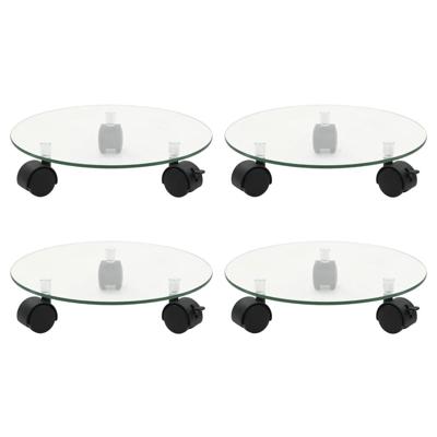 VidaXL Plantenrollers 4 st rond 28 cm gehard glas