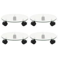 VidaXL Plantenrollers 4 st rond 28 cm gehard glas - thumbnail