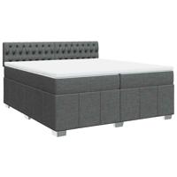 Boxspring met matras stof donkergrijs 200x200 cm - thumbnail
