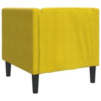 Fauteuil Chesterfield-stijl fluweel geel - thumbnail