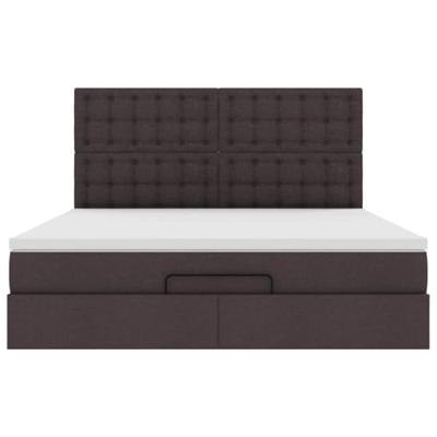 Ottoman bed met matras en LED's 160x200cm stof donkerbruin