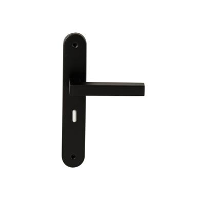 Hardbrass Deurkruk Geneve op ovaal langschild sleutelgat 56mm - zwart Hardbrass Deurkruk Geneve op ovaal langschild sleutelgat 56mm - zwart