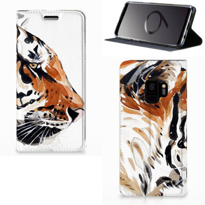 Bookcase Samsung Galaxy S9 Watercolor Tiger Bookcase Samsung Galaxy S9 Watercolor Tiger