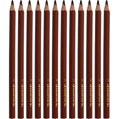Creativ Company Driehoekige jumbo kleurpotloden - bruin, 12st. - thumbnail