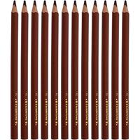 Creativ Company Driehoekige jumbo kleurpotloden - bruin, 12st. - thumbnail