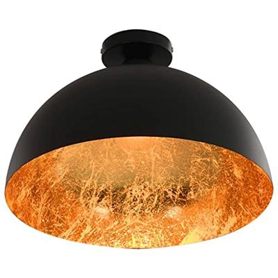 VidaXL Plafondlampen 2 st halfrond e27 zwart en goudkleurig VidaXL Plafondlampen 2 st halfrond e27 zwart en goudkleurig