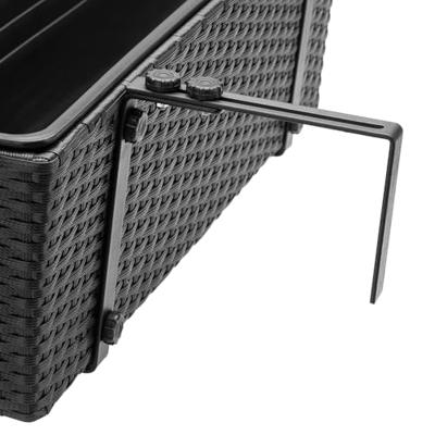 Polyrotan Balkonbak Set van 2 kleur Zwart