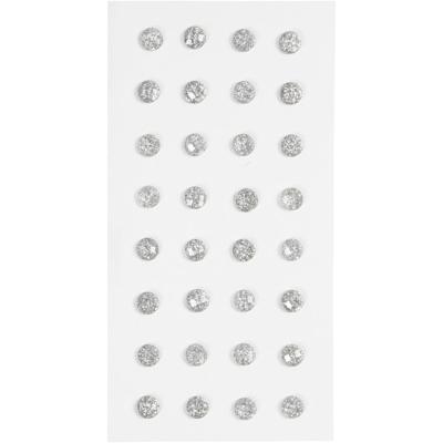 Creativ Company Strasstenen, d 8 mm, zilver, 32 stuk/ 1 doos