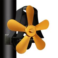 YL-106 5-Blade hoge temperatuur aluminium warmte aangedreven open haard kachel fan (goud) - thumbnail