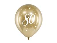 Glossy Ballonnen 80 goud (6st) - thumbnail