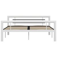 Bedframe metaal wit en zwart 160x200 cm - thumbnail