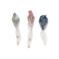 Kerstversiering DKD Home Decor Multicolour Vogel 25 x 7 x 6 cm (3 Stuks) - thumbnail