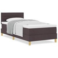 Boxspringbed met matras Donkerbruin 80x200 cm Stof - thumbnail