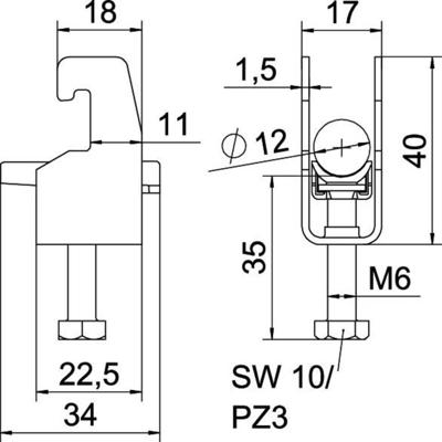 OBO Bettermann 1186702 Beugelklem 1 stuk(s) OBO Bettermann 1186702 Beugelklem 1 stuk(s)