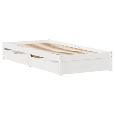 Bedframe zonder matras massief grenenhout wit 140x200 cm