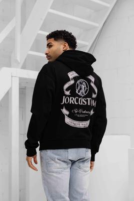 Jorcustom Fleece Ribbon Zipped Hoodie Heren Zwart - Maat S - Kleur: Zwart | Soccerfanshop