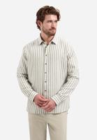No- Excess Shirt Linen Vertical Big Stripe 31470224 Overhemd 044 Taupe - thumbnail