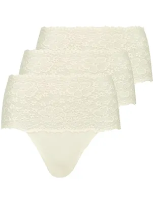 Nina von C 3- pack - dames taille slip kant - Biologisch katoen - Voordeelverpakking - Aanbieding