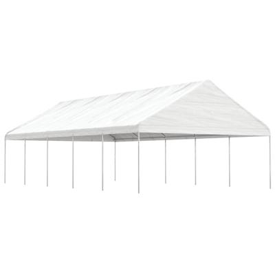 Prieel met dak 11,15x5,88x3,75 m polyetheen wit