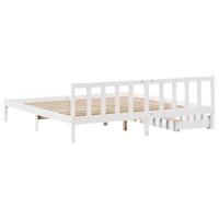 Bedframe zonder matras massief grenenhout wit 200x200 cm - thumbnail